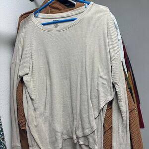 Sonoma Cream Ribbed Maternity Top